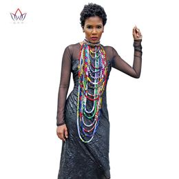 Torques BRW 2022 African Ankara Necklace Wax Print Fabric Colorful Necklace Shawl African Ankara Handmade Necklace Tribal Jewelry WYB084