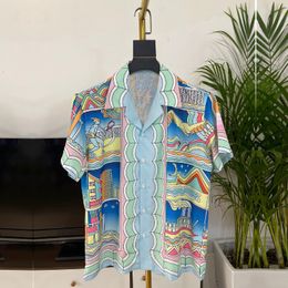 Men's Casual Shirts Men Summer Harajuku Printed Shirts Holiday Short Sleeve Beach Tops Hawaiian Shirt For Men Clothing Tee Shirt camisas y blusas 230519