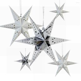 Christmas Decorations 1 Pcs Decorative Sliver & White Star Amazing Party Decorate Elements Merry Home Hanging Tree Design