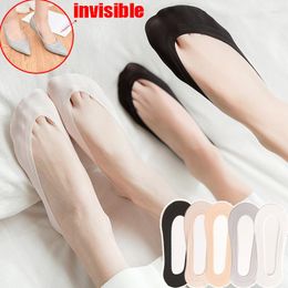 Women Socks 5 Pairs Summer Thin Boat Ankle Sock Slippers Silicone Non-slip Invisible Ice Sox Japanese Pure Color Simple Hosiery