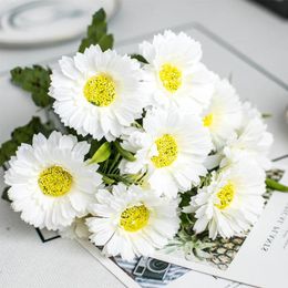 Decorative Flowers & Wreaths Arrival 10 Heads/Bouquet Silk Artificial Sun Flower Beauty Daisy Bride Wedding Engagement Party Home Decoration