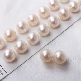 Polish 2A White Natural Pearl Jewelry Zhuji Factory Wholesale price 5.5mm 6mm 7mm 8mm Perfect Round Loose Pearl Beads Half Hole