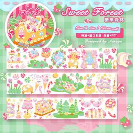 Gift Wrap Happy Sweet Forest PET Special Oil Washi Tapes Journal Masking Tape DIY Scrapbooking Decoration Sticker