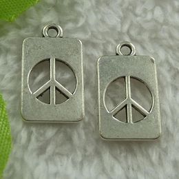 charms 280 pieces antique silver peace symbol charms 20x12mm #2772