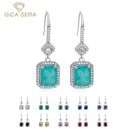 Knot Gica Gema Real 100% 925 Stelring Silver Drop Earrings 8*10mm Emerald Gemstone Earrings For Women Wedding Fine Jewelry Wholesale
