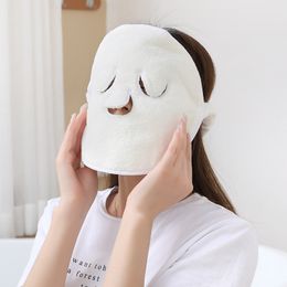 Face Towel Hot and Cold Mask Wash Face Double Thickened Plain Weave Soft Absorbent Beauty Fit Facial Round Towel Household Towel