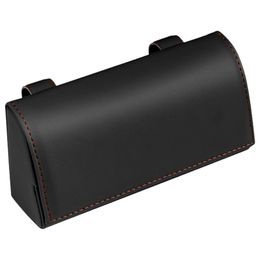 Sunglasses Cases Visor Sunglass Holder Magnetic Leather Glasses Case For Car Sun AntiCratch PU With Double Clip 230519