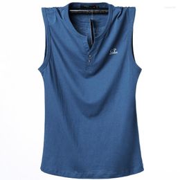 Men's T Shirts Large Size Solid Colour Sleeveless Short-Sleeve Men Extra 6XL Waistcoat Running Vest Cotton Fitness T-shirt