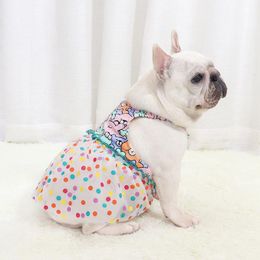 Dresses Cute summer short skirt for fat dog short summer Small dog vest OutfitsTeddy Corgi French bulldog pug puppy clothes Dog Dress