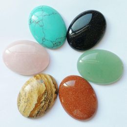 Beads Fashion 30*40mm Mixed Natural Oval stone beads charms teardrop CAB CABOCHON for jewelry making 6pcs/lot