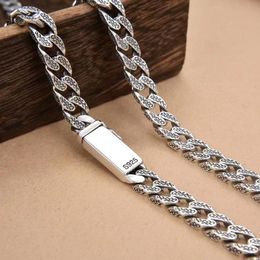 Necklaces New S925 Pure Silver Zodiac Year Simple Necklace Fashion Personality HipHop Tiger Head Chain For Men And Women Jewelry Gifts