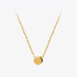 Necklaces Enfashion Geometric Mini Circle Necklace Rose Gold Color Necklaces Pendants Stainless Steel Necklace Women chocker Jewelry