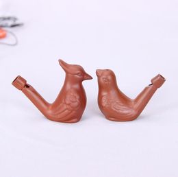 Vintage Purple Sand Ceramic Bird Shape Whistle Novelty Items Water Ocarina Song Chirps Bathtime Kids Toys Gift Craft Whistles SN790