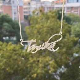 Necklaces 2022 Custom Name Necklace Crystal Pendant Personalized Necklace with Different Fonts Custom Jewelry for Men Women Special Gift