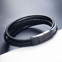 Tennis Bracelets European And American Street Fashion Men's Bracelet Domineering Leather Rope Simple