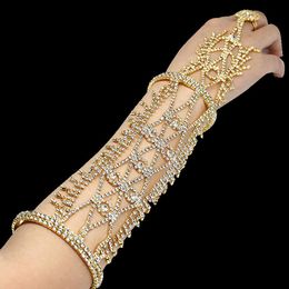 Bracelets Rhinestone Wedding Bracelets For Women Bridesmaids Crystal Flower Statement Dancer Upper Long Pulseras Mujer Moda 2018 Fashion