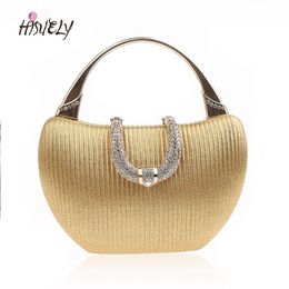 Evening Bags Vintage Bag Diamond Sequined Clutch Hand Bride Gold Wedding Purse Female Handbag WY214 230519