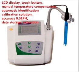 Digital PH Metre Detetor Aquarium Tool Water Quality Monitor Tester PH Metre LCD Touch Button 0.01PH Data Storage Extraction