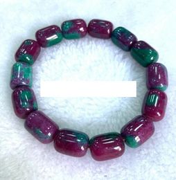 Bracelets 10x14mm Natural Ruby Zoisite Epidote More Red Gemstone Bead Bracelet AAA