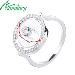 Rings Moonmory Fashion 925 Sterling Silver Lucky Move Rings For Women Crystal Wedding Band Dating Anxiety Ring Jewellery Christmas Gift