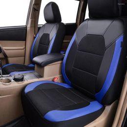 Car Seat Covers Leather Five-Seat Cover Full Set PU Soft Cushion Fashion Patchwork Interior Accessories Fit Most Universal