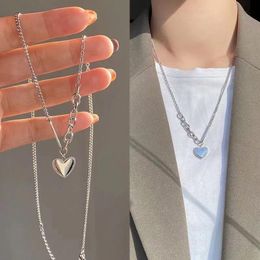 Necklaces Pendant Necklace Japan South Korea Love Female Ins TidePunk Asymmetric Fleece Sweater Chain In Europe The Cold Neutral Wind