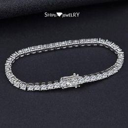 Bangle Shipei Hip Hop 925 Sterling Silver 3/4/5/6/7 MM Created Moissanite Gemstone Tennis Chain Wedding Bracelet Fine Jewelry Wholesale