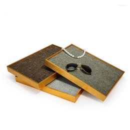 Jewelry Pouches Mall Product Show Tray Glasses Necklace Display Stand Watch Bracelet Organizer Metal Cloth Blank Trays For Shop