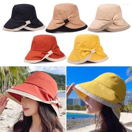 Wide Brim Hats Female UV Protect Summer Korean Bow Knot Women Cap Sun Hat Fisherman's