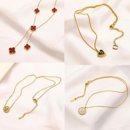 Women Never Fading Luxury Necklaces Designer Choker Link Chain 18K Gold Plated Stainless Steel Pendant Fashion Wedding Gifts Jewelry Accessories