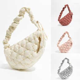 Evening Bags Fashion Quilted Hobos Women Shoulder Designer Ruched Strap Crossbody Bag Soft Nylon Puffy Bubble Padded Female Purses