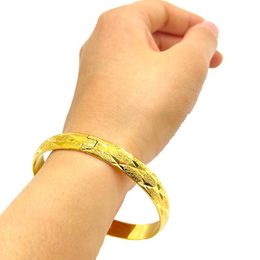 Bangle 1pcs African Dubai Gold Color For Women's Ethiopian Wedding Bracelets Arab Jewelry Trendy Gifts