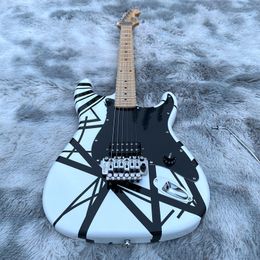 in stock electric guitar made in china beautiful and cool white and black line on body