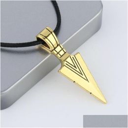 Pendant Necklaces Mens Vintage Spearhead Arrowhead Gold Chain Special Surf Bike Stainless Steel Jewelry Drop Delivery Pendants Dhnww