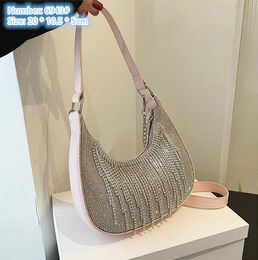 wholesale ladies shoulder bags 4 colors niche design unique tassel rhinestone underarm bag sweet diamond mobile phone coin purse Joker leather handbag