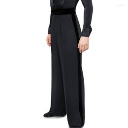 Stage Wear Male Dance Practise Pants Men Latin Ballroom Performance Trousers Square Modern National Standard Black Costumes