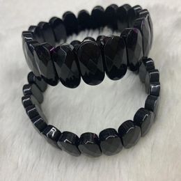 Bangle black tourmaline stone beads bracelet natural gemstone bracelet DIY Jewellery for woman for gift wholesale !