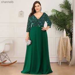 Casual Dresses Plus Size Dresses for Women 2023 Elegant Sequin Chiffon Evening Party Dress Fashion Maxi Formal Wedding Luxury Cocktail Vestidos L230520