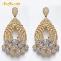 Earrings Hadiyana 2019 New Arrival Multi Colour Beads Tassel Earrings Women Mirco Paved Zircon Beaded Jewellery Pendant Bijoux Earring EH922