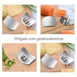 Other Kitchen Tools Tool Stainless Steel Knife Finger Fingers Protector For Cutting Safe Slice Cooking Protection Drop Delivery Home Dh0Pa