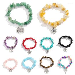 Strand Irregular Color Beads Energy Bracelet Natural Round Agates Stone Stretch para mujeres hombres joyería de yoga hecha a mano