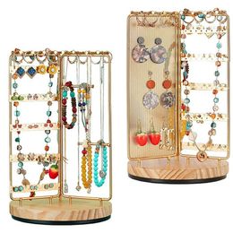 Boxes 360Degree Rotatable Jewelry Organizer Stand Earring Hanging Organizer Jewelry Tower Stand For Earrings Watches And Rings