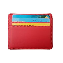 Card Holders Men's And Women's Fashion Holder PU Leather Ultra-thin Wallet Coin Bag ID