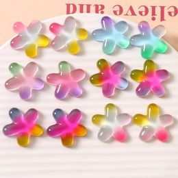 Crystal Summer style 50pcs/lot gradient Colour cartoon flowers shape resin flatback cabochon beads diy Jewellery earring/hair accessory