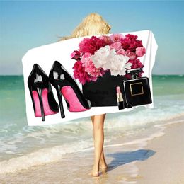 Fashion Perfume Bottle with Flower Beach Towel Quicky-dry Microfiber Bath Towels Swimming Surf Towels Mat Beach Blanket