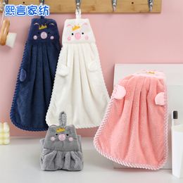 Hand Towels Coral Fleece Anime Hanging Towel Absorbent Towels Children Hand Towels Cute Towels Pig Towels Cosas Para Bebe