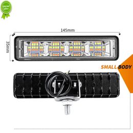 New New DC12V-60V 72W Aluminium Shell Modified Light One-shaped Work Light 3030 24 LED Bulbs Two-color Off-road Vehicle Lights