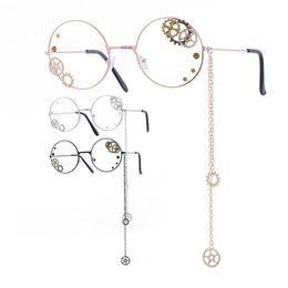 Sunglasses Frames Fashion Steam Punk Gear Glasses Frame Eyeglasses Women Retro Clear Handmade Vintage Round Optical Glass Eyewear Oculos De