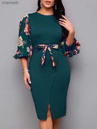 Casual Dresses Plus Size Women's Dress 2021 Elegant Lantern Sleeve Evening Party Dress Black Green Bodycon Dress Club Outfits 3XL 4XL 5XL L230520