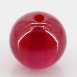 Crystal 5# OD Ruby Pearls Balls Insert Beads 10 Pack 416mm Insert Synthetic Corundum Red Quartz With Hole for Jewellery Making Supplies